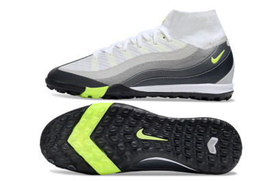 Unisex Nike Air Zoom Mercurial Superfly 10 Elite TF Artificial Turf High-Tops Football Shoes - White/Grey/Yellow