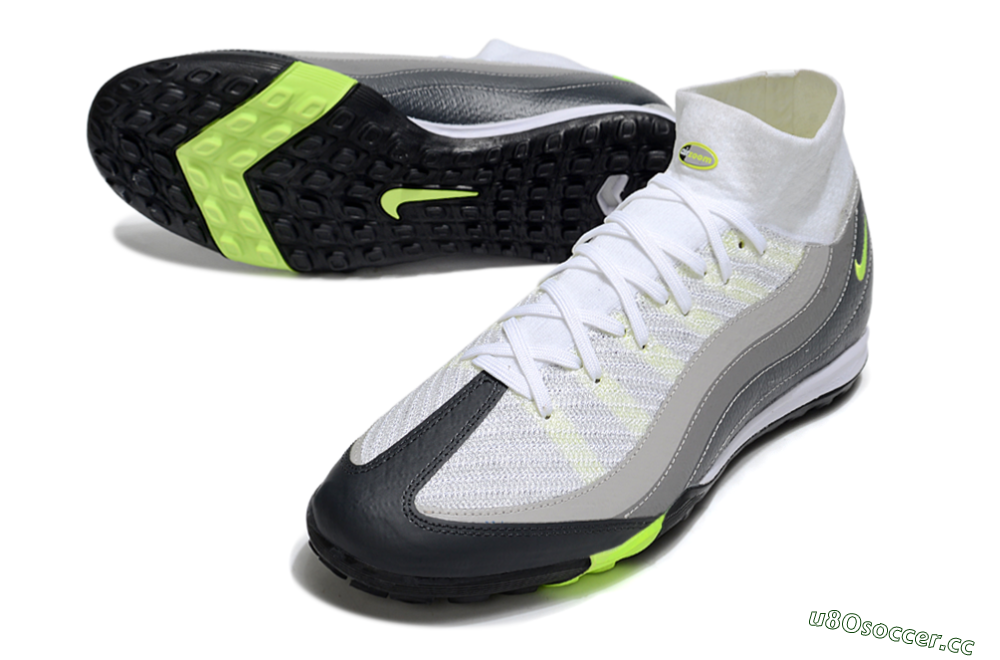 Unisex Nike Air Zoom Mercurial Superfly 10 Elite TF Artificial Turf High-Tops Football Shoes - White/Grey/Yellow 3
