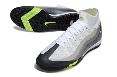 Unisex Nike Air Zoom Mercurial Superfly 10 Elite TF Artificial Turf High-Tops Football Shoes - White/Grey/Yellow