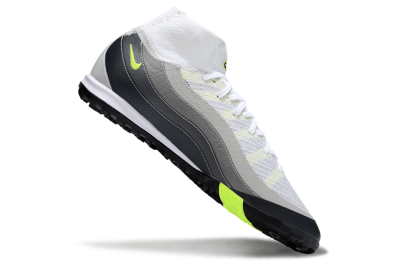 Unisex Nike Air Zoom Mercurial Superfly 10 Elite TF Artificial Turf High-Tops Football Shoes - White/Grey/Yellow
