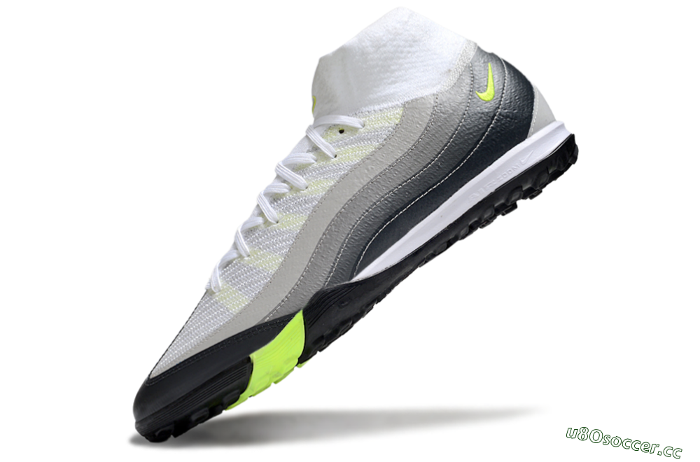 Unisex Nike Air Zoom Mercurial Superfly 10 Elite TF Artificial Turf High-Tops Football Shoes - White/Grey/Yellow 5