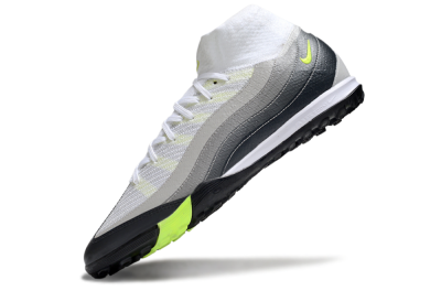 Unisex Nike Air Zoom Mercurial Superfly 10 Elite TF Artificial Turf High-Tops Football Shoes - White/Grey/Yellow