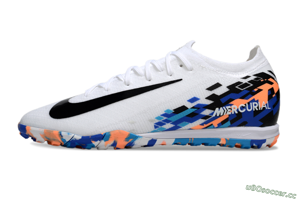 Unisex Nike Air Zoom Mercurial Vapor 16 Elite TF Artificial Turf Low-Tops Football Shoes - White/Black/Orange 0
