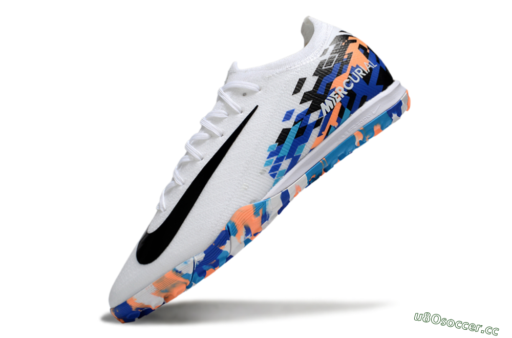 Unisex Nike Air Zoom Mercurial Vapor 16 Elite TF Artificial Turf Low-Tops Football Shoes - White/Black/Orange 5