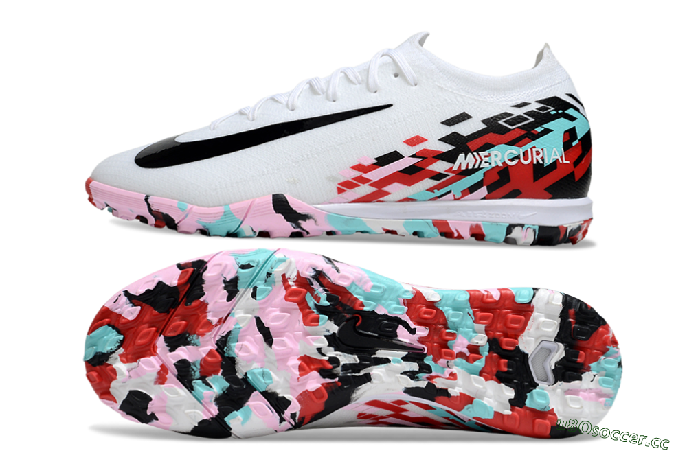 Unisex Nike Air Zoom Mercurial Vapor 16 Elite TF Artificial Turf Low-Tops Football Shoes - White/Black/Red 1