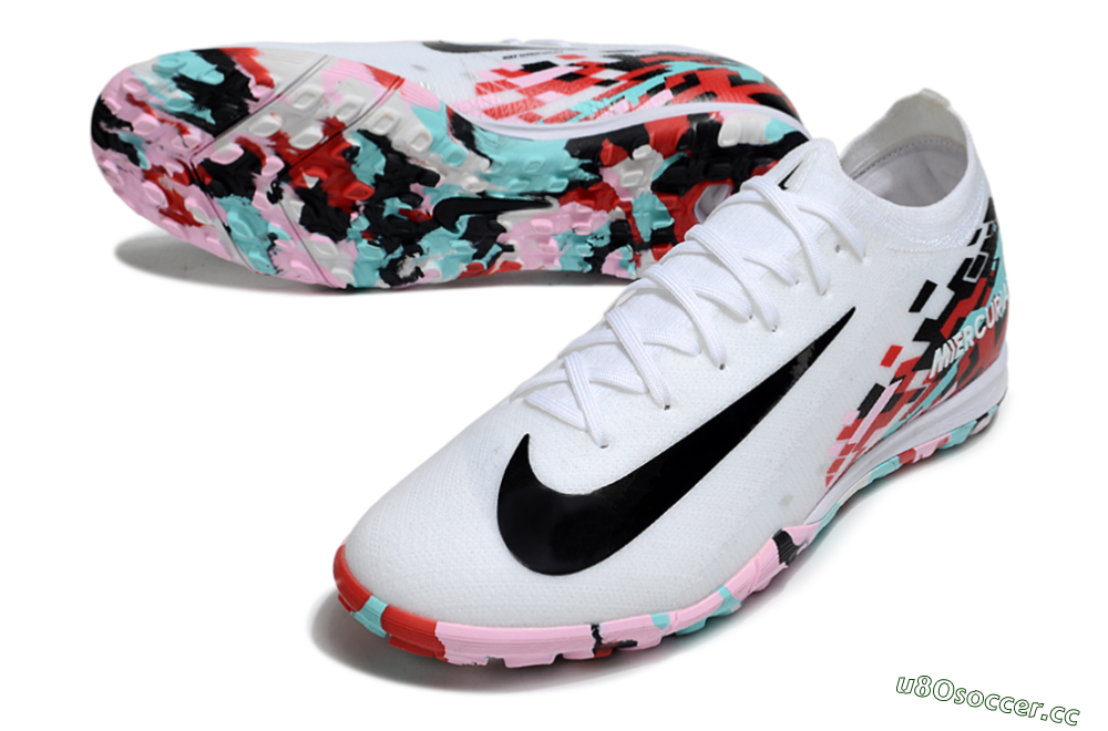 Unisex Nike Air Zoom Mercurial Vapor 16 Elite TF Artificial Turf Low-Tops Football Shoes - White/Black/Red 3
