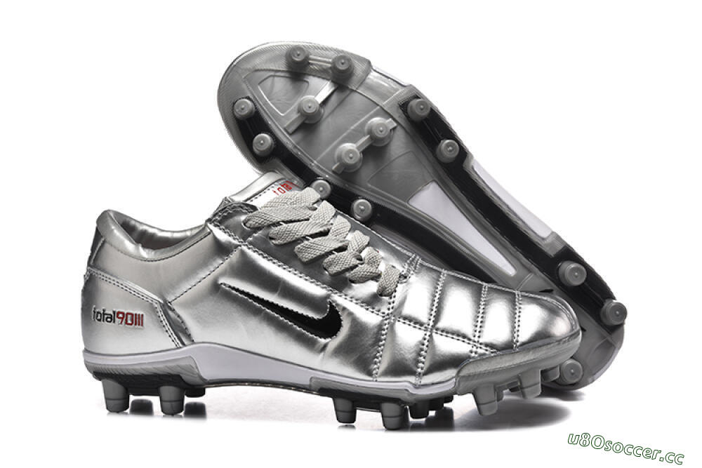 Men's Nike Total 90 III FG Firm Ground Low-Tops Football Boots - Silver/Black 2