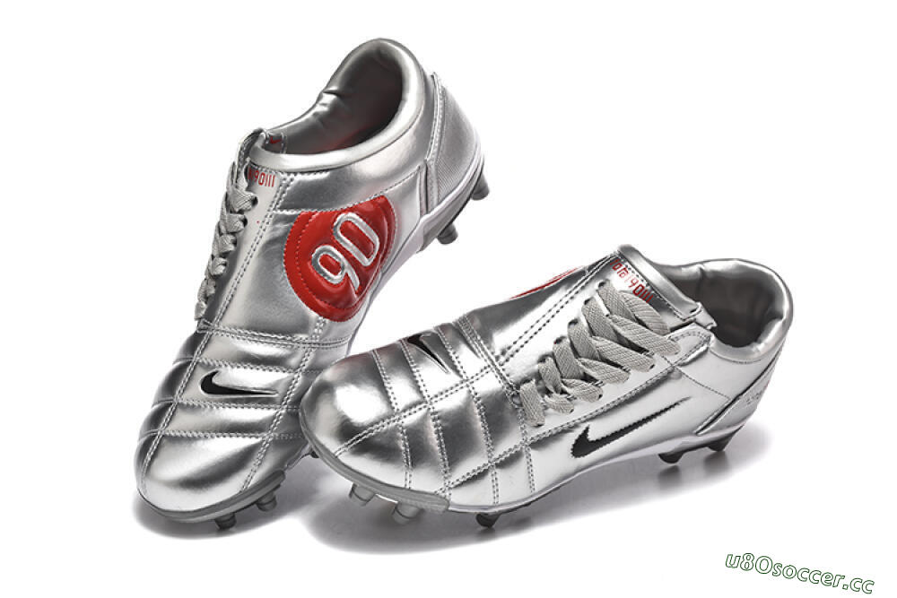 Men's Nike Total 90 III FG Firm Ground Low-Tops Football Boots - Silver/Black 6