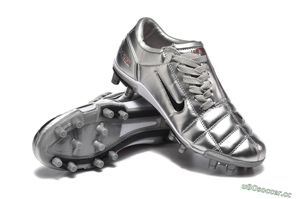 Men's Nike Total 90 III FG Firm Ground Low-Tops Football Boots - Silver/Black 4