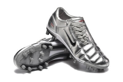 Men's Nike Total 90 III FG Firm Ground Low-Tops Football Boots - Silver/Black