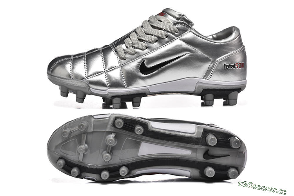 Men's Nike Total 90 III FG Firm Ground Low-Tops Football Boots - Silver/Black 1