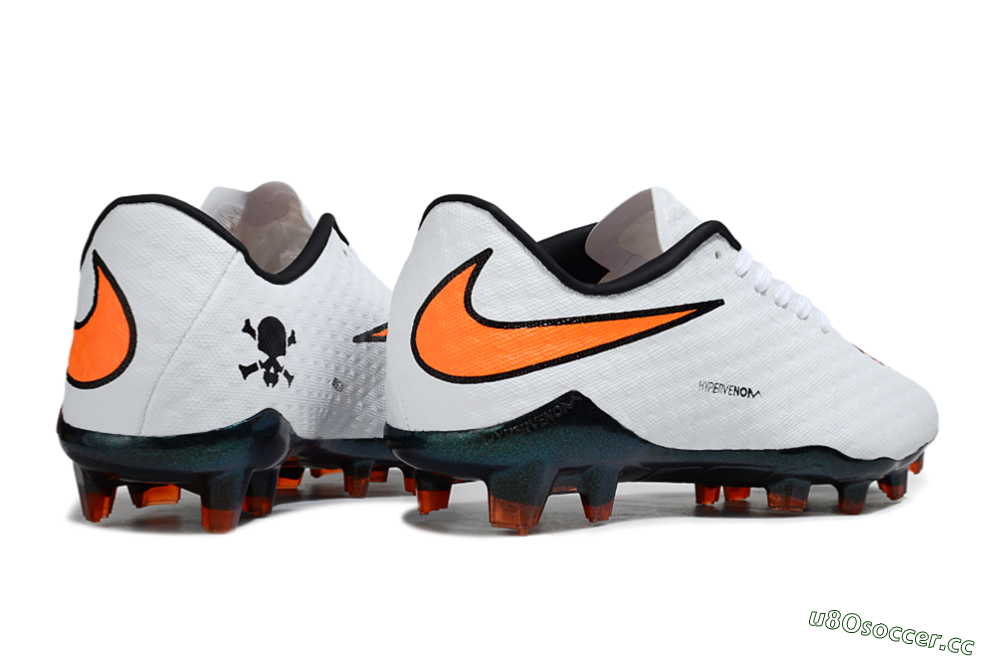 Men's Nike Hypervenom Phantom RGN SE FG Firm Ground Low-Tops Football Boots - White/Orange/Black 6