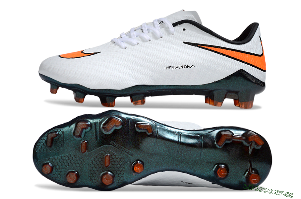 Men's Nike Hypervenom Phantom RGN SE FG Firm Ground Low-Tops Football Boots - White/Orange/Black 1
