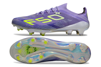 Unisex Adidas F50+ Elite Lightstrike Pro FG Firm Ground Low-Tops Football Boots - Purple/Yellow/White