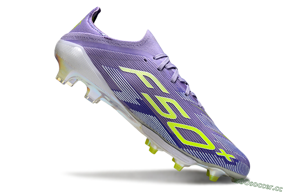 Unisex Adidas F50+ Elite Lightstrike Pro FG Firm Ground Low-Tops Football Boots - Purple/Yellow/White 4