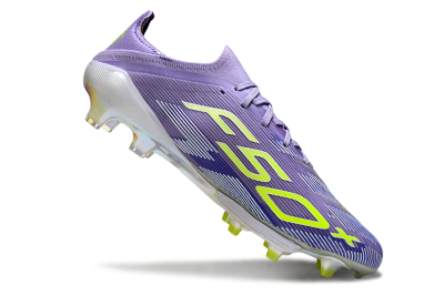 Unisex Adidas F50+ Elite Lightstrike Pro FG Firm Ground Low-Tops Football Boots - Purple/Yellow/White