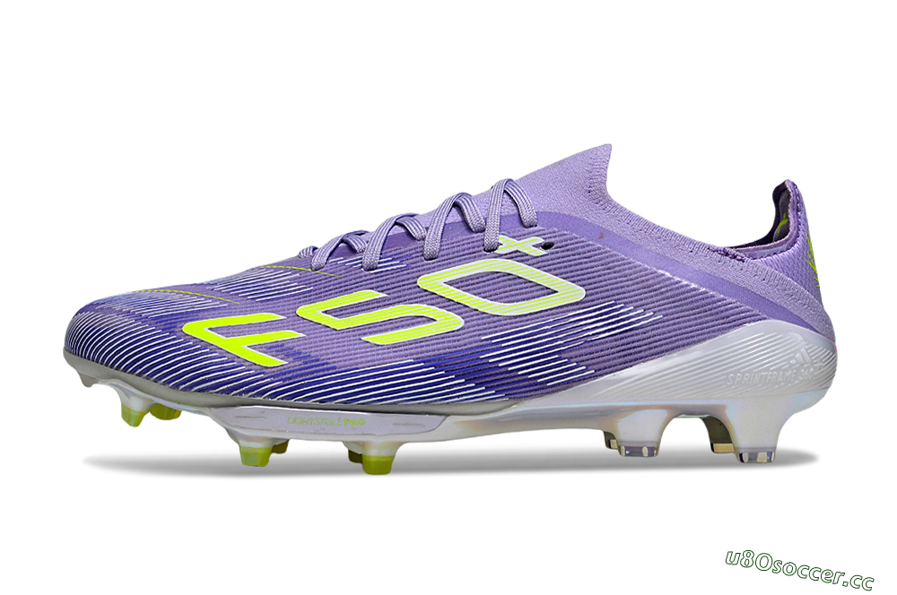 Unisex Adidas F50+ Elite Lightstrike Pro FG Firm Ground Low-Tops Football Boots - Purple/Yellow/White 0