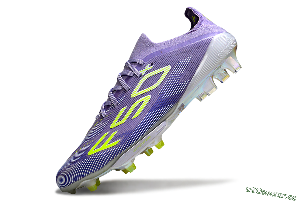 Unisex Adidas F50+ Elite Lightstrike Pro FG Firm Ground Low-Tops Football Boots - Purple/Yellow/White 5