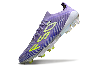 Unisex Adidas F50+ Elite Lightstrike Pro FG Firm Ground Low-Tops Football Boots - Purple/Yellow/White