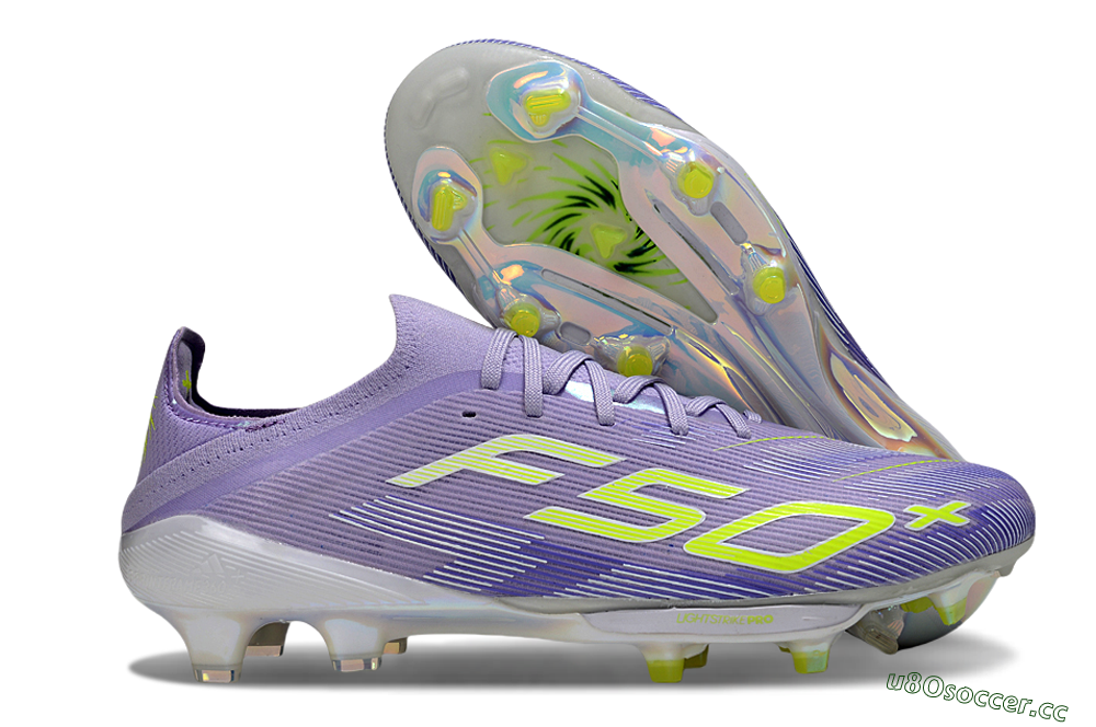 Unisex Adidas F50+ Elite Lightstrike Pro FG Firm Ground Low-Tops Football Boots - Purple/Yellow/White 2