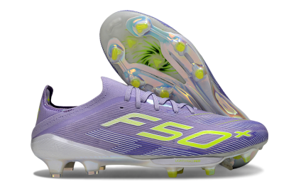 Unisex Adidas F50+ Elite Lightstrike Pro FG Firm Ground Low-Tops Football Boots - Purple/Yellow/White