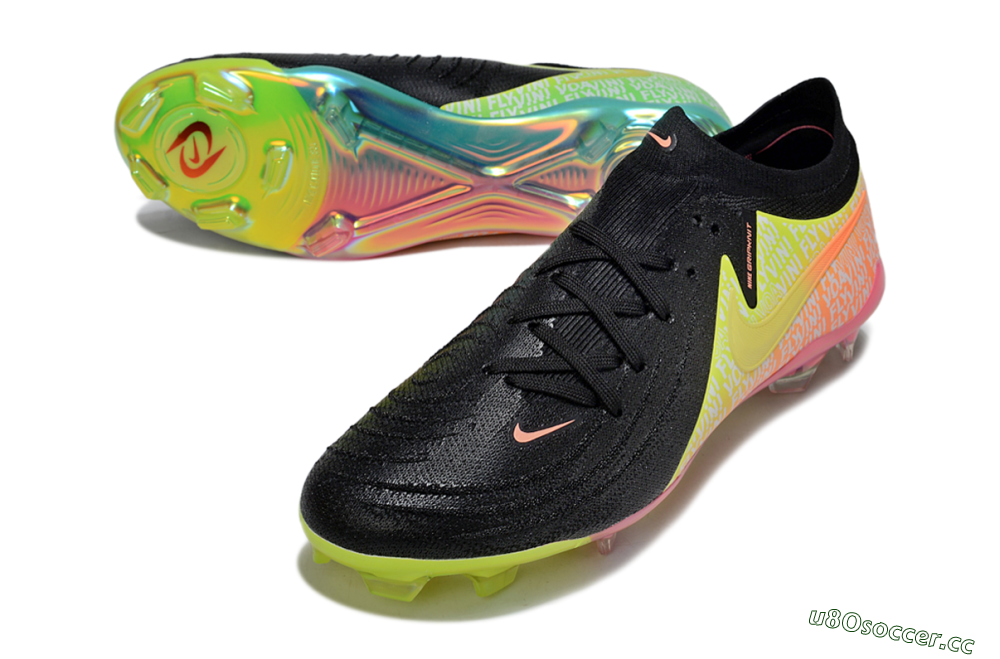Men's Nike Phantom GX 2 Elite FG Firm Ground Low-Tops Football Boots - Black/Yellow/Orange 3