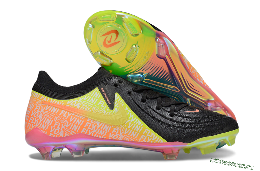 Men's Nike Phantom GX 2 Elite FG Firm Ground Low-Tops Football Boots - Black/Yellow/Orange 2