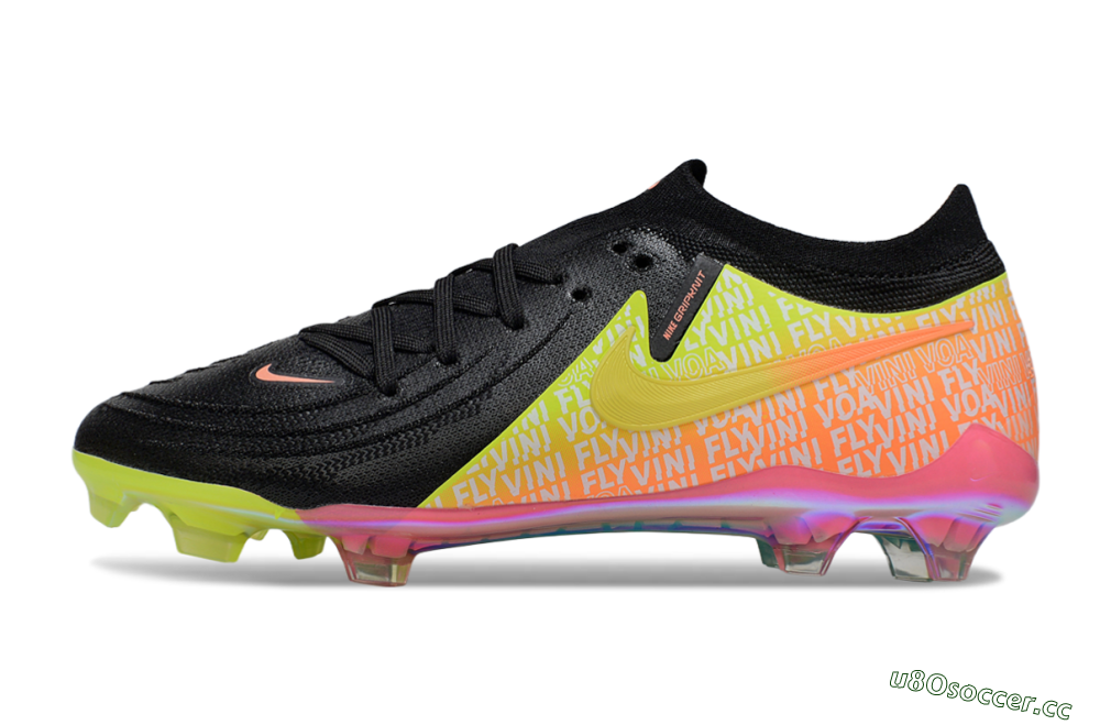 Men's Nike Phantom GX 2 Elite FG Firm Ground Low-Tops Football Boots - Black/Yellow/Orange 0