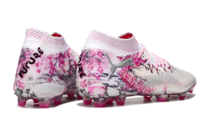 Unisex Puma Future 8 Ultimate FG Firm Ground Low-Tops Football Boots - White/Pink/Silver