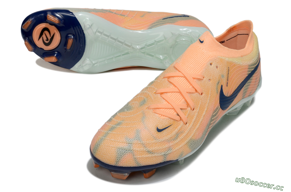 Men's Nike Phantom GX 2 Elite FG Firm Ground Low-Tops Football Boots - Orange/Blue/Jade 3
