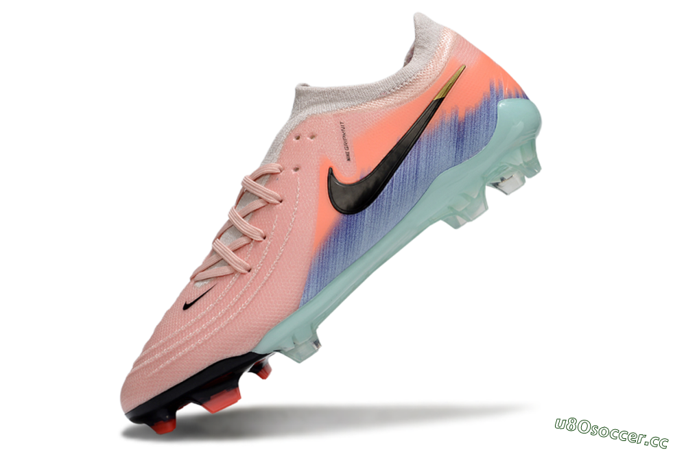 Men's Nike Phantom GX 2 Elite FG Firm Ground Low-Tops Football Boots - Pink/Black/Jade 5