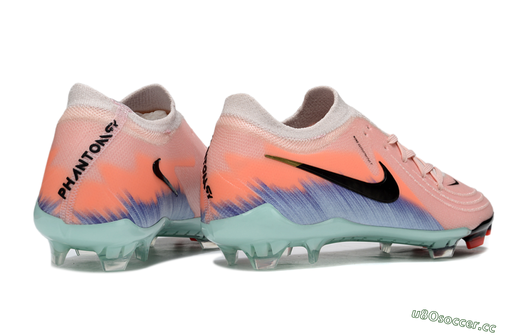 Men's Nike Phantom GX 2 Elite FG Firm Ground Low-Tops Football Boots - Pink/Black/Jade 6