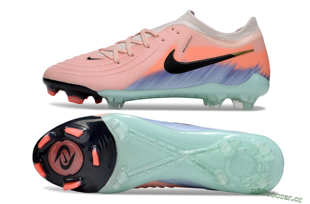 Men's Nike Phantom GX 2 Elite FG Firm Ground Low-Tops Football Boots - Pink/Black/Jade 1