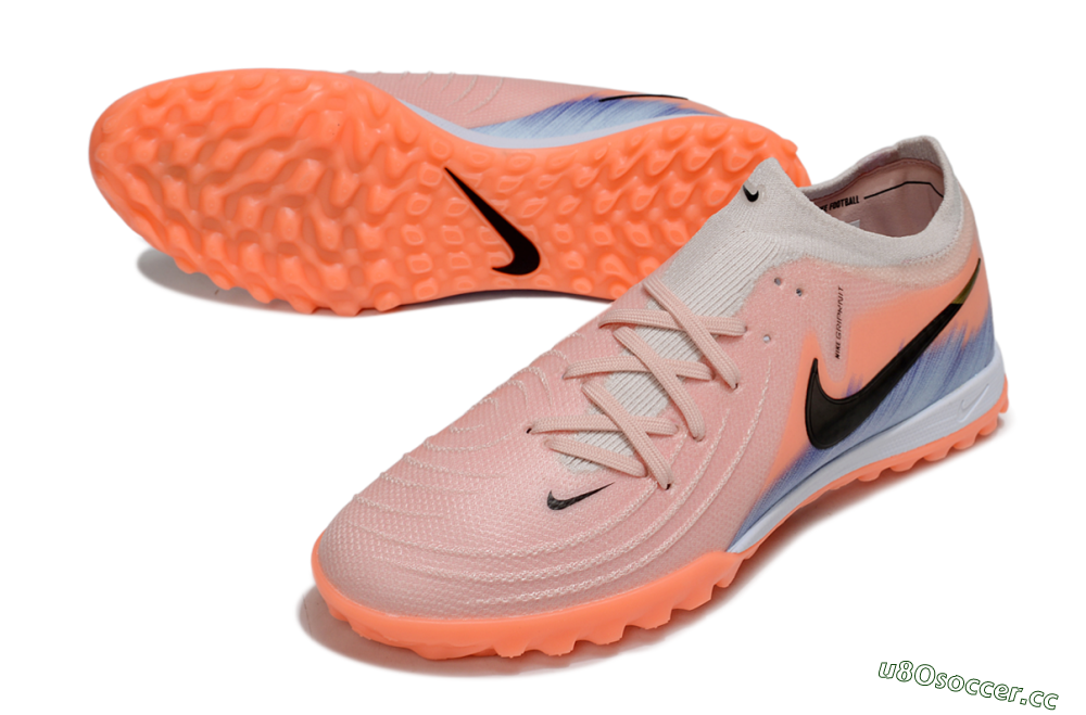 Men's Nike Phantom GX 2 Elite TF Artificial Turf Low-Tops Football Shoes - Pink/Black/Jade 3