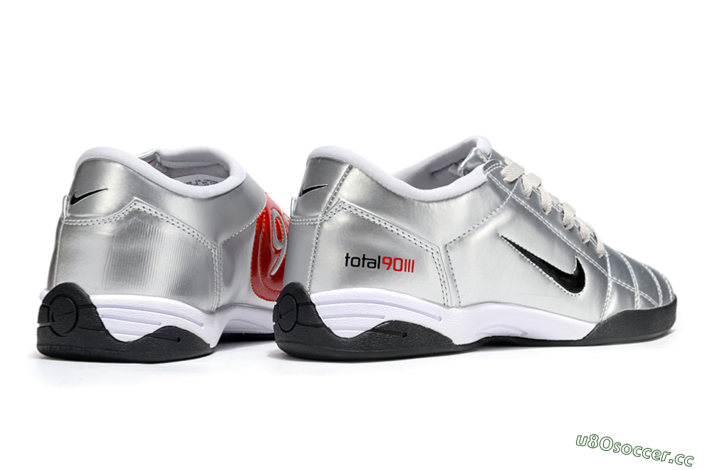 Unisex Nike Total 90 III IC Indoor & Futsal Low-Tops Football Shoes - Silver/Black 6
