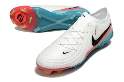 Men's Nike Phantom GX 2 Elite FG Firm Ground Low-Tops Football Boots - White/Red/Jade