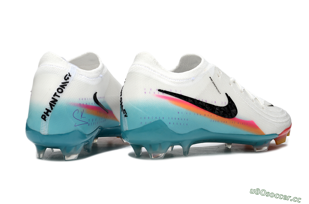 Men's Nike Phantom GX 2 Elite FG Firm Ground Low-Tops Football Boots - White/Red/Jade 5