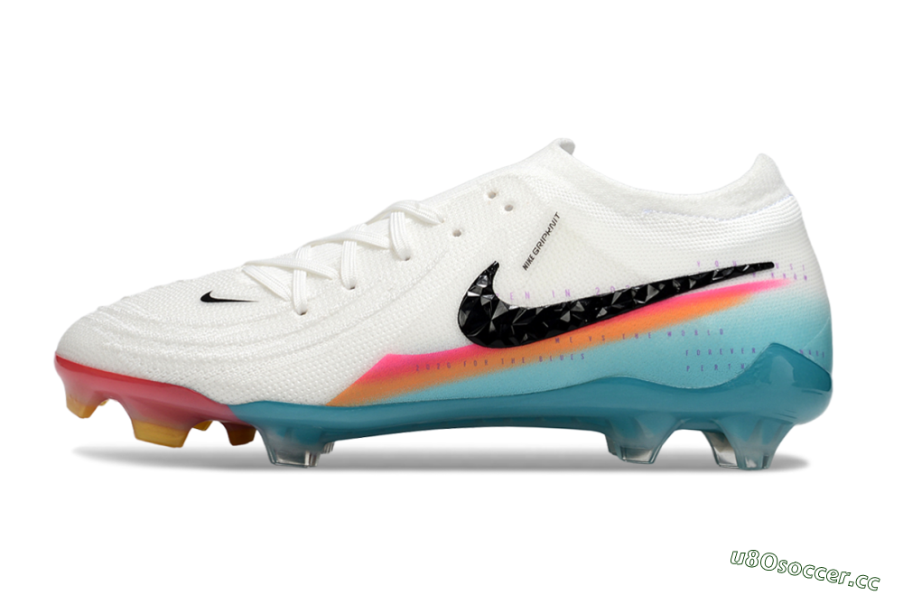 Men's Nike Phantom GX 2 Elite FG Firm Ground Low-Tops Football Boots - White/Red/Jade 0