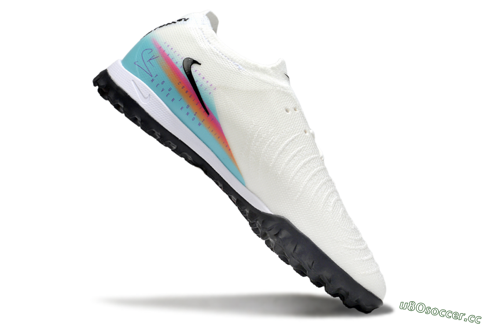 Men's Nike Phantom GX 2 Elite TF Artificial Turf Low-Tops Football Shoes - White/Red/Jade 4