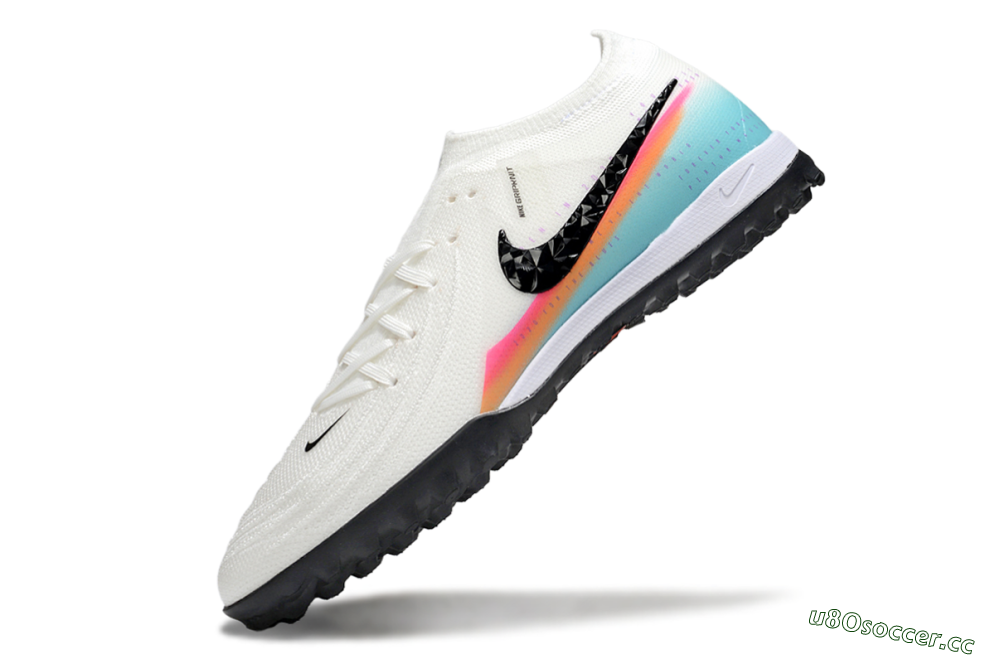 Men's Nike Phantom GX 2 Elite TF Artificial Turf Low-Tops Football Shoes - White/Red/Jade 5