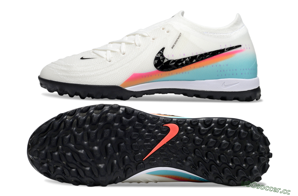 Men's Nike Phantom GX 2 Elite TF Artificial Turf Low-Tops Football Shoes - White/Red/Jade 1