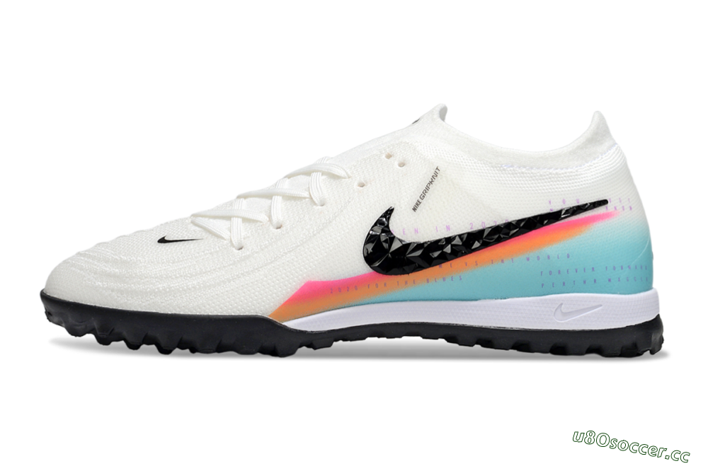 Men's Nike Phantom GX 2 Elite TF Artificial Turf Low-Tops Football Shoes - White/Red/Jade 0