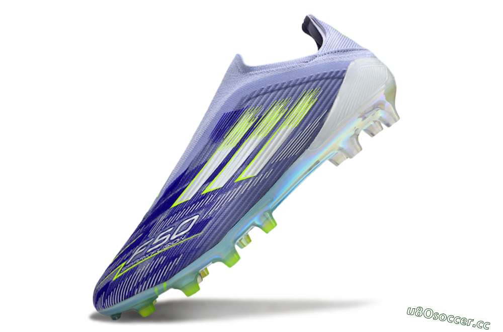 Unisex Adidas F50 Elite Laceless FG Firm Ground Low-Tops Football Boots - Blue/Yellow/Silver 6