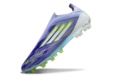 Unisex Adidas F50 Elite Laceless FG Firm Ground Low-Tops Football Boots - Blue/Yellow/Silver