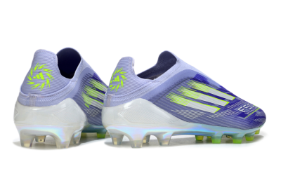 Unisex Adidas F50 Elite Laceless FG Firm Ground Low-Tops Football Boots - Blue/Yellow/Silver