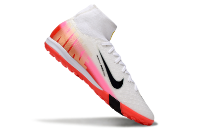 Unisex Nike Air Zoom Mercurial Superfly 10 Elite TF Artificial Turf High-Tops Football Shoes - White/Black/Red