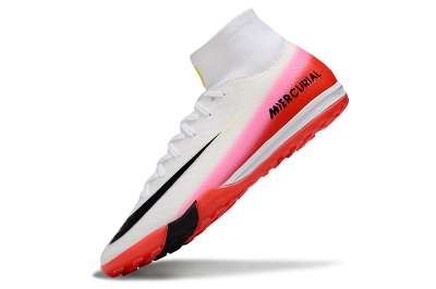 Unisex Nike Air Zoom Mercurial Superfly 10 Elite TF Artificial Turf High-Tops Football Shoes - White/Black/Red