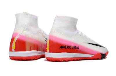 Unisex Nike Air Zoom Mercurial Superfly 10 Elite TF Artificial Turf High-Tops Football Shoes - White/Black/Red