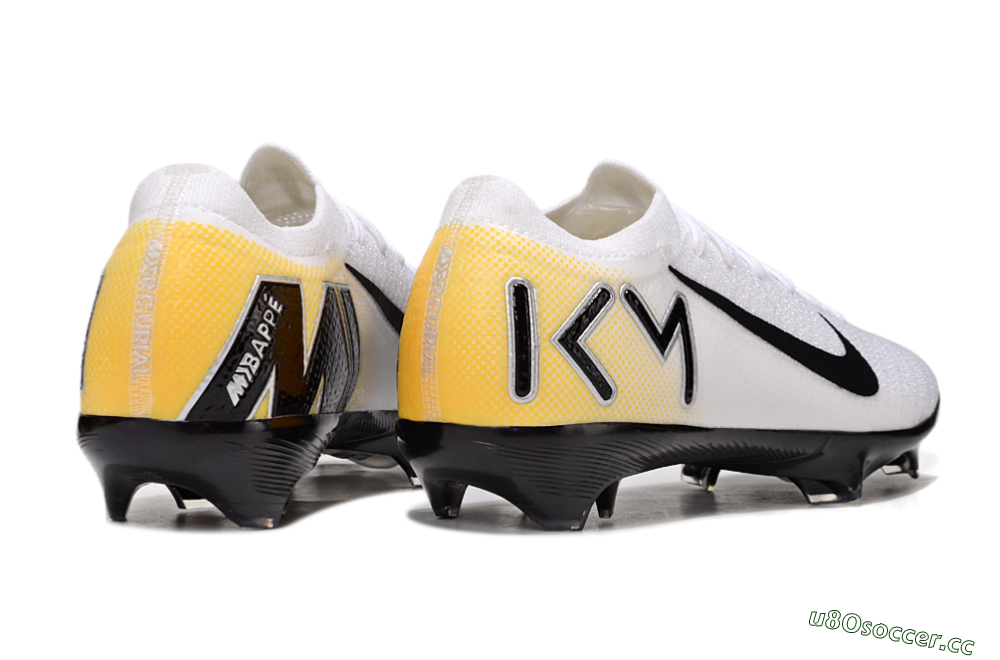 Unisex Nike Air Zoom Mercurial Vapor 16 Elite FG Firm Ground Low-Tops Football Boots - White/Black/Yellow 6