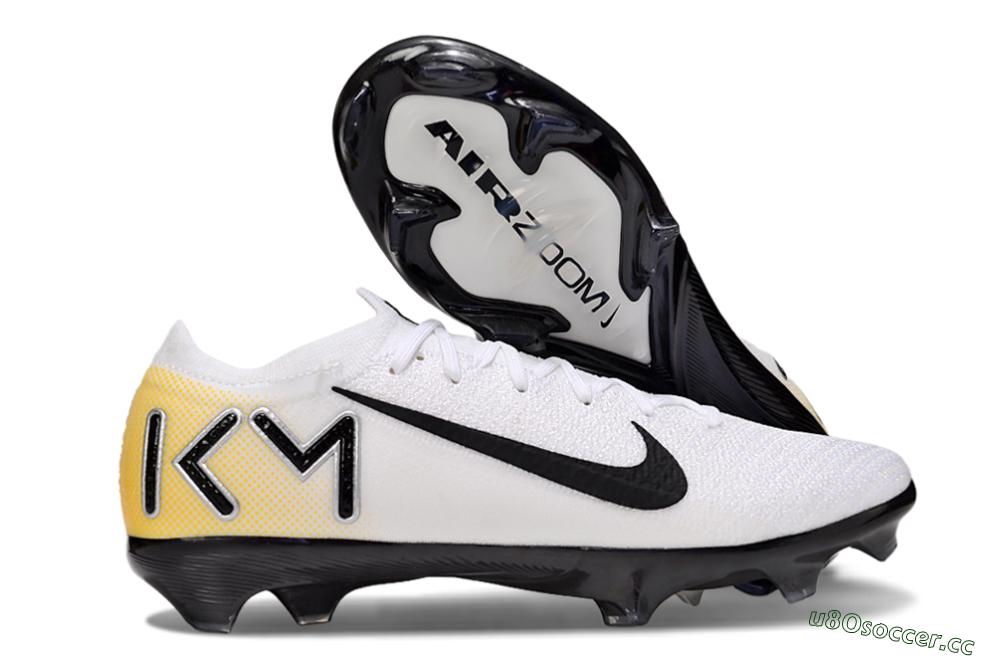 Unisex Nike Air Zoom Mercurial Vapor 16 Elite FG Firm Ground Low-Tops Football Boots - White/Black/Yellow 2